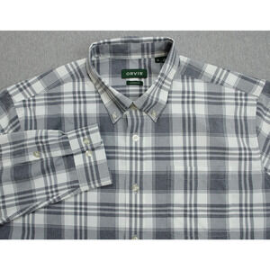 Orvis Shirt Mens XL Plaid Ultra Light Active Fit Button Down